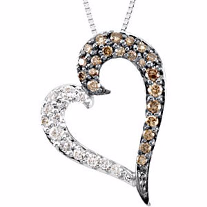 67019:101:P 14kt White 1/4 CTW Diamond Heart 18" Necklace