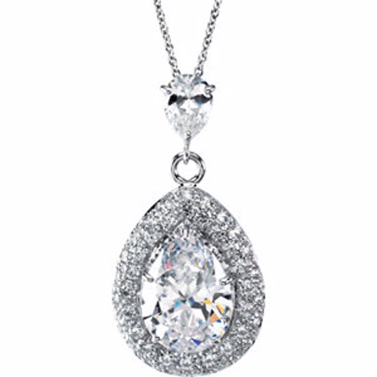 66984:60001:P Sterling Silver Cubic Zirconia Necklace