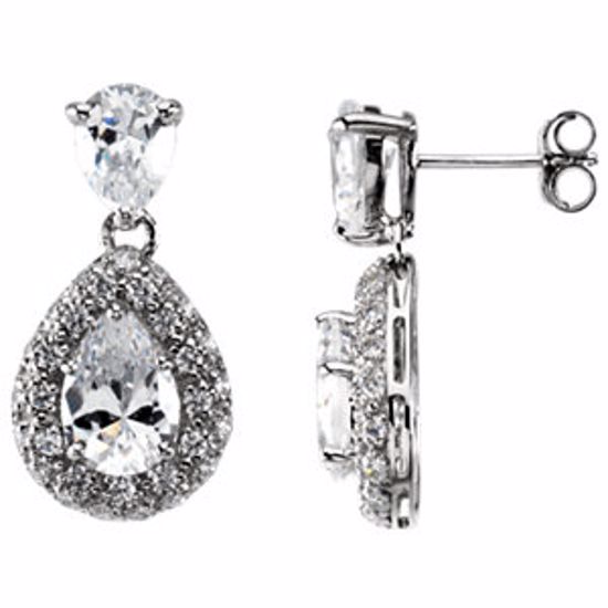 66985:60002:P Sterling Silver Cubic Zirconia Earrings