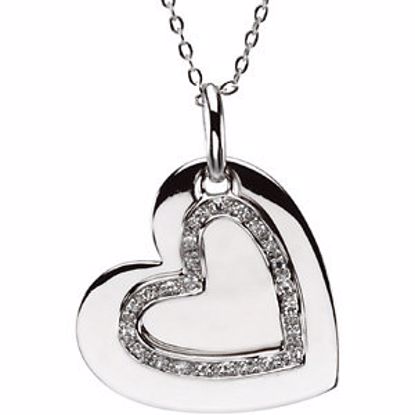 R45147:122460:P Mother & Daughter Heart Necklace