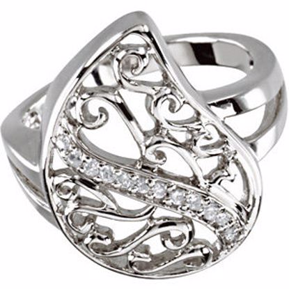 R43044:60001:P Sterling Silver Comfort Tear Ring Size 7