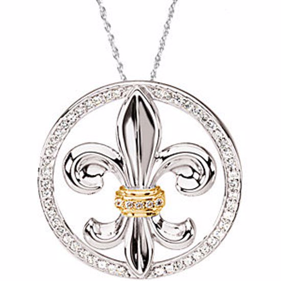 67052:83809:P Cubic Zirconia Fleur-de-lis Necklace