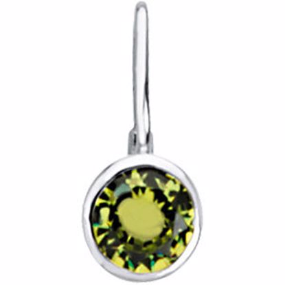 67053:109:P Sterling Silver August Birthstone 11.5x4.5mm Hook Charm/Pendant