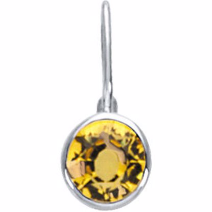 67053:104:P Sterling Silver November Birthstone 11.5x4.5mm Hook Charm/Pendant