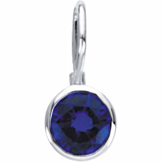 67053:120:P Sterling Silver September Birthstone 11.5x4.5mm Hook Charm/Pendant