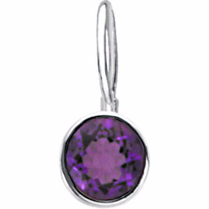 67053:106:P Sterling Silver February Birthstone 12.5x5.75mm Hook Charm/Pendant