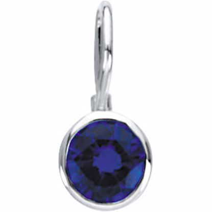 67053:125:P Sterling Silver September Birthstone 12.5x5.75mm Hook Charm/Pendant