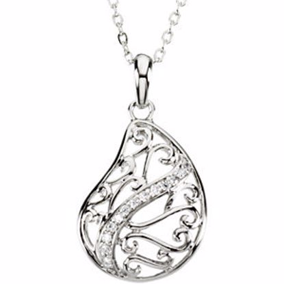 R45169:600010:P Sterling Silver Comfort Tear Necklace