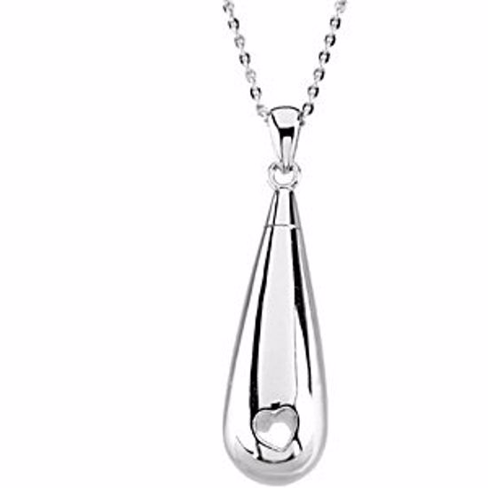 R45171:600010:P Sterling Silver Tear of Love Ash Holder 18" Necklace