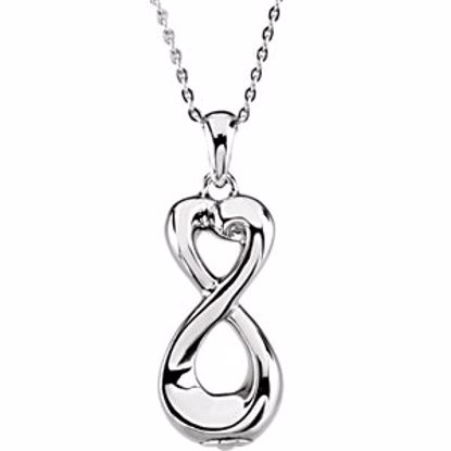 R45173:600010:P Sterling Silver Infinite Love Ash Holder 18" Necklace