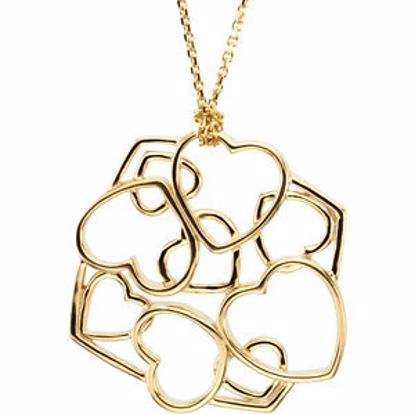 84350:101:P 14kt Yellow Fashion Heart Pendant