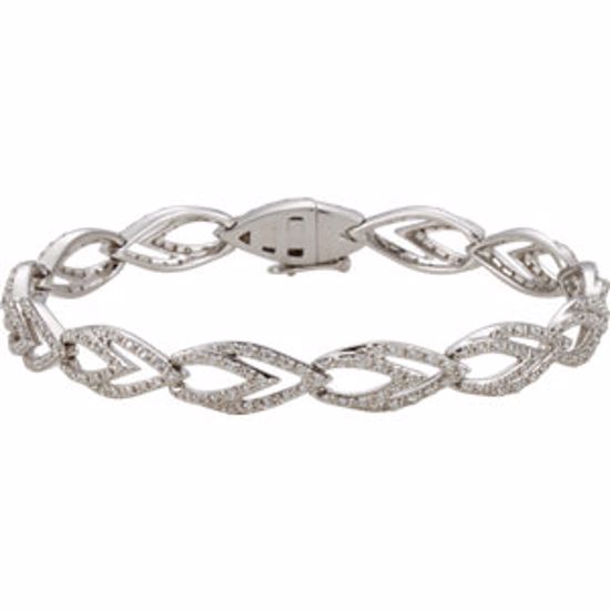 67083:60001:P 14kt White 1 1/3 CTW Diamond Link Bracelet