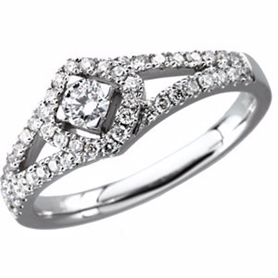 67091:60001:P 14kt White 1/2 CTW Diamond Ring