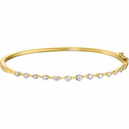 66937:100:P 14kt Yellow 1 CTW Diamond Bangle Bracelet