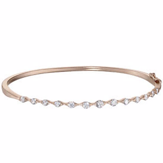 66937:102:P 14kt Rose 1 CTW Diamond Bangle Bracelet