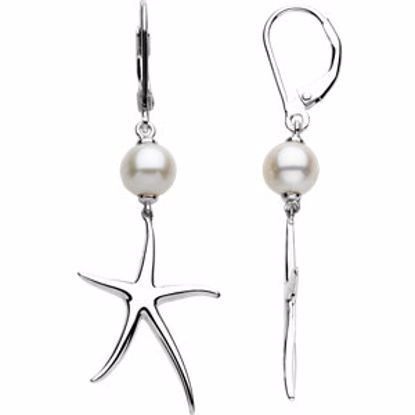 66765:604:P Freshwater Cultured Pearl Starfish Earring