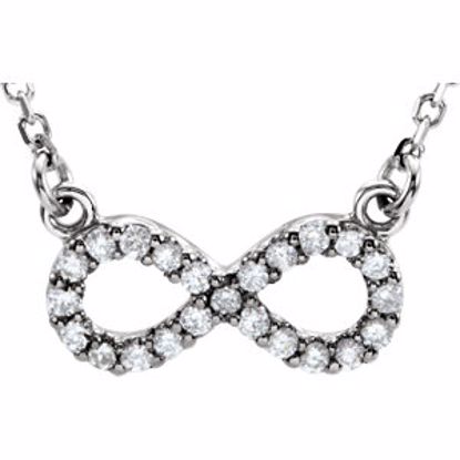 67072:84405:P 14kt White 1/8 CTW Diamond Infinity 16" Necklace