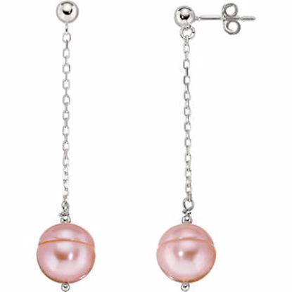 66289:60005:P Sterling Silver Freshwater Cultured Pink Pearl Earrings