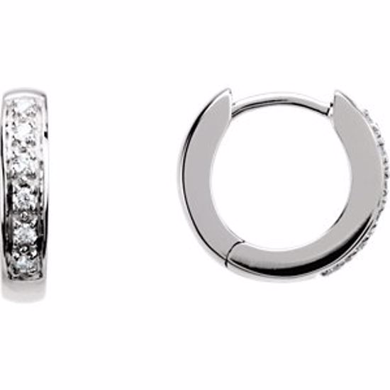 67154:103:P 14kt White 1/10 CTW Diamond Hoop Earrings