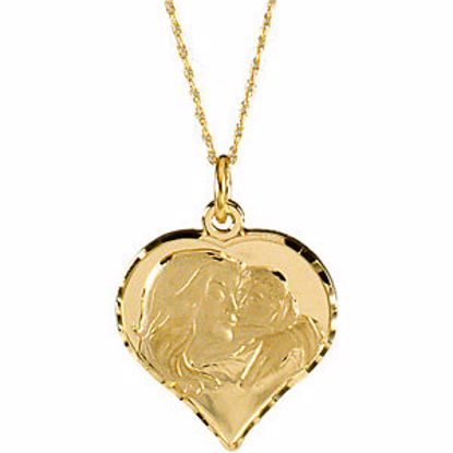 R45120:1010:P 14kt Yellow Heart 18" Necklace