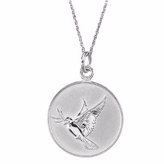 R45109:1020:P 14kt White 20mm  Offering Forgiveness 18" Necklace with Box