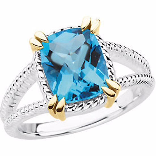 67164:101:P Sterling Silver Swiss Blue Topaz Ring