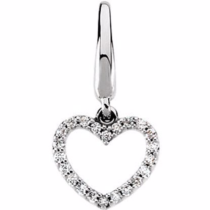 67135:84409:P 14kt White 1/8 CTW Diamond Heart Charm