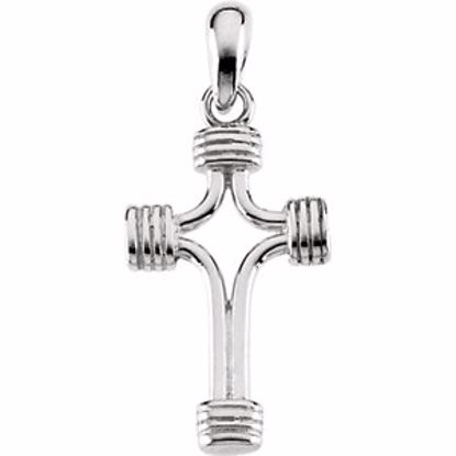 R42018:311486:P Sterling Silver 24.25x15 Tubular Cross Pendant without Packaging