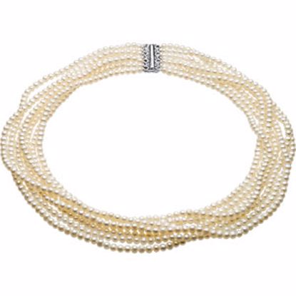 67207:60001:P Sterling Silver Freshwater Cultured 7-Strand Necklace