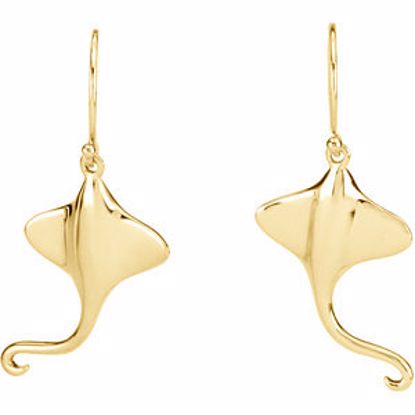 84525:101:P 14kt Yellow 25mm Stingray Earrings