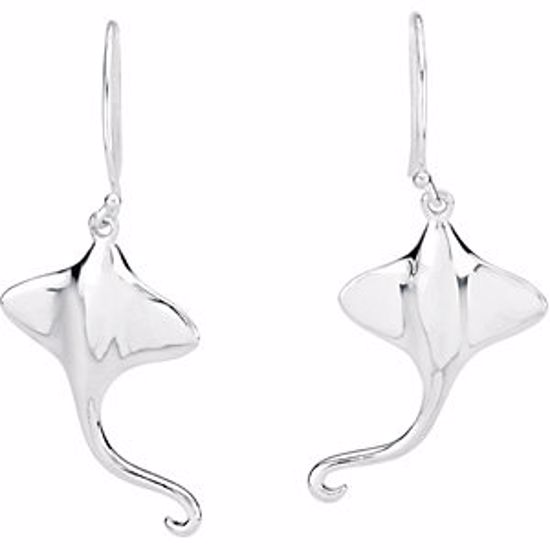 84525:103:P Sterling Silver 25mm Stingray Earrings