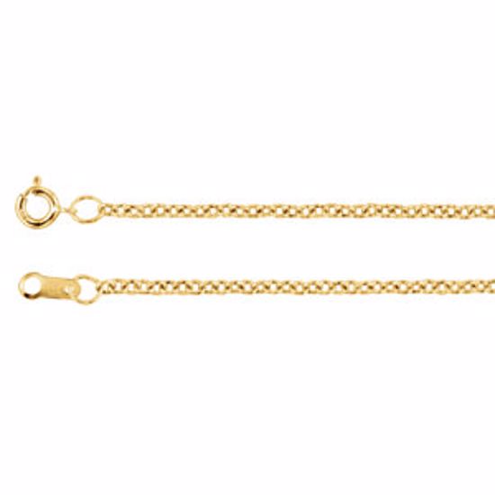 CH176:133540:P Yellow Gold Filled 1.5mm Solid Cable 18" Chain