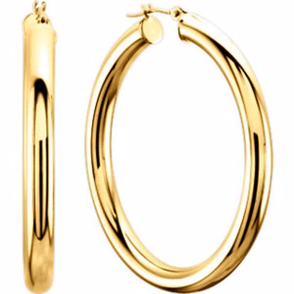 20827:162645:P 14kt Yellow 30mm Tube Hoop Earrings