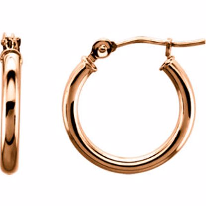 20270:163841:P 14kt Yellow 15mm Tube Hoop Earrings