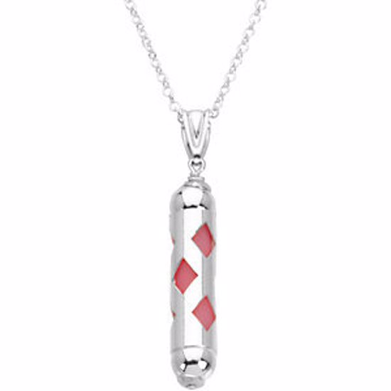 19782:6003:P Sterling Silver Pink Youth Make it Happen Lanterns Necklace