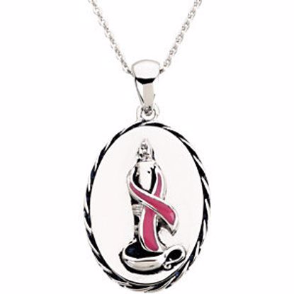 R45186:1010:P Breast Cancer Awareness Pendant and Chain