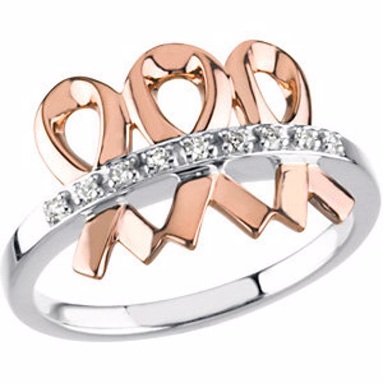 R43043:1020:P 14kt White & Rose .09 CTW Diamond Ring