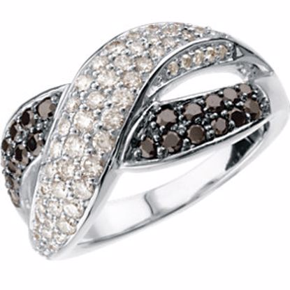 67332:100001:P 14kt White 1 CTW Black & White Diamond Ring