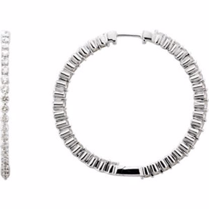 67339:100004:P 2 CTW Diamond Inside/Outside Hoop Earrings