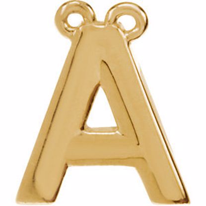 84575:100:P 14kt Yellow Letter "A" Block Initial Necklace Center