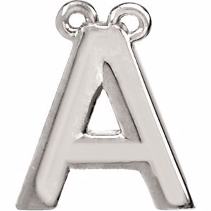 84575:101:P 14kt White Letter "A" Block Initial Necklace Center