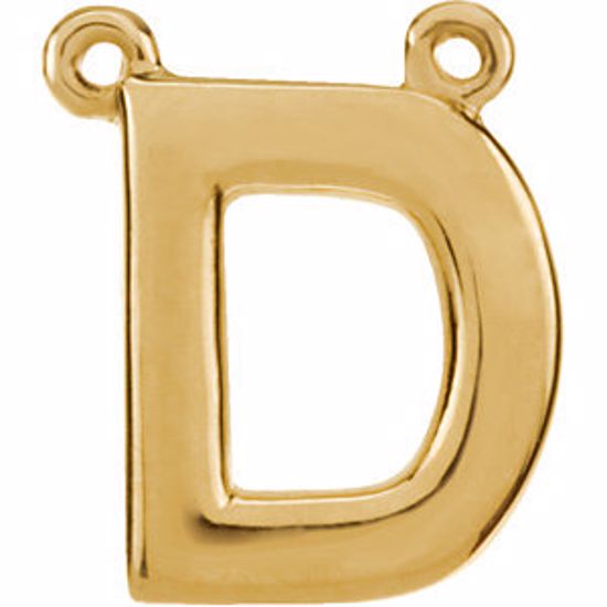 84575:107:P 14kt Yellow Letter "D" Block Initial Necklace Center