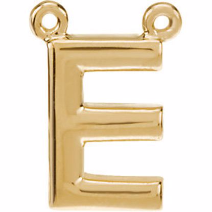 84575:110:P 14kt Yellow Letter "E" Block Initial Necklace Center