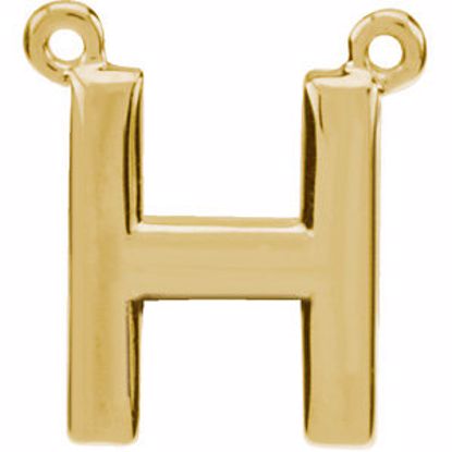 84575:114:P 14kt Yellow Letter "H" Block Initial Necklace Center