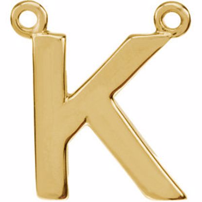 84575:126:P 14kt Yellow Letter "K" Block Initial Necklace Center