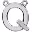 84575:139:P 14kt White Letter "Q" Block Initial Necklace Center