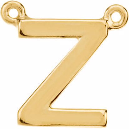 84575:160:P 14kt Yellow Letter "Z" Block Initial Necklace Center