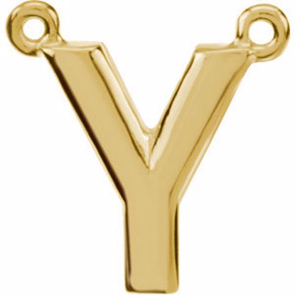 84575:172:P 14kt Yellow Letter "Y" Block Initial Necklace Center