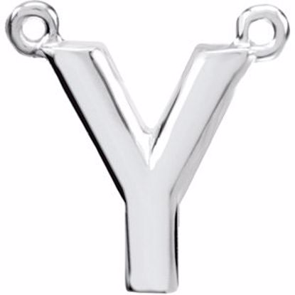 84575:173:P 14kt White Letter "Y" Block Initial Necklace Center