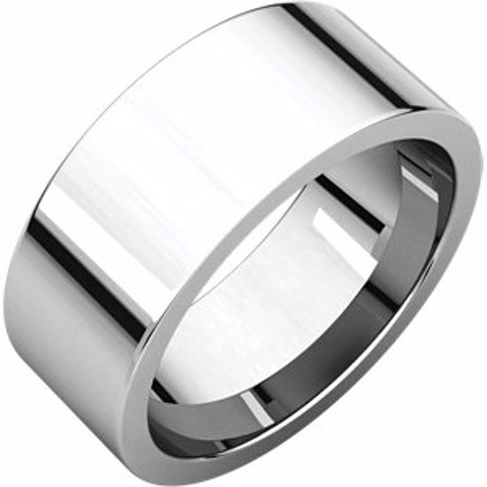 FIR11:2959981:P 10kt White 8mm Flat Comfort Fit Wedding Band